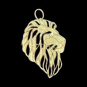 Gold Lion Pendant brooch